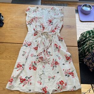 Rebecca Taylor White and Red Floral Midi Dress